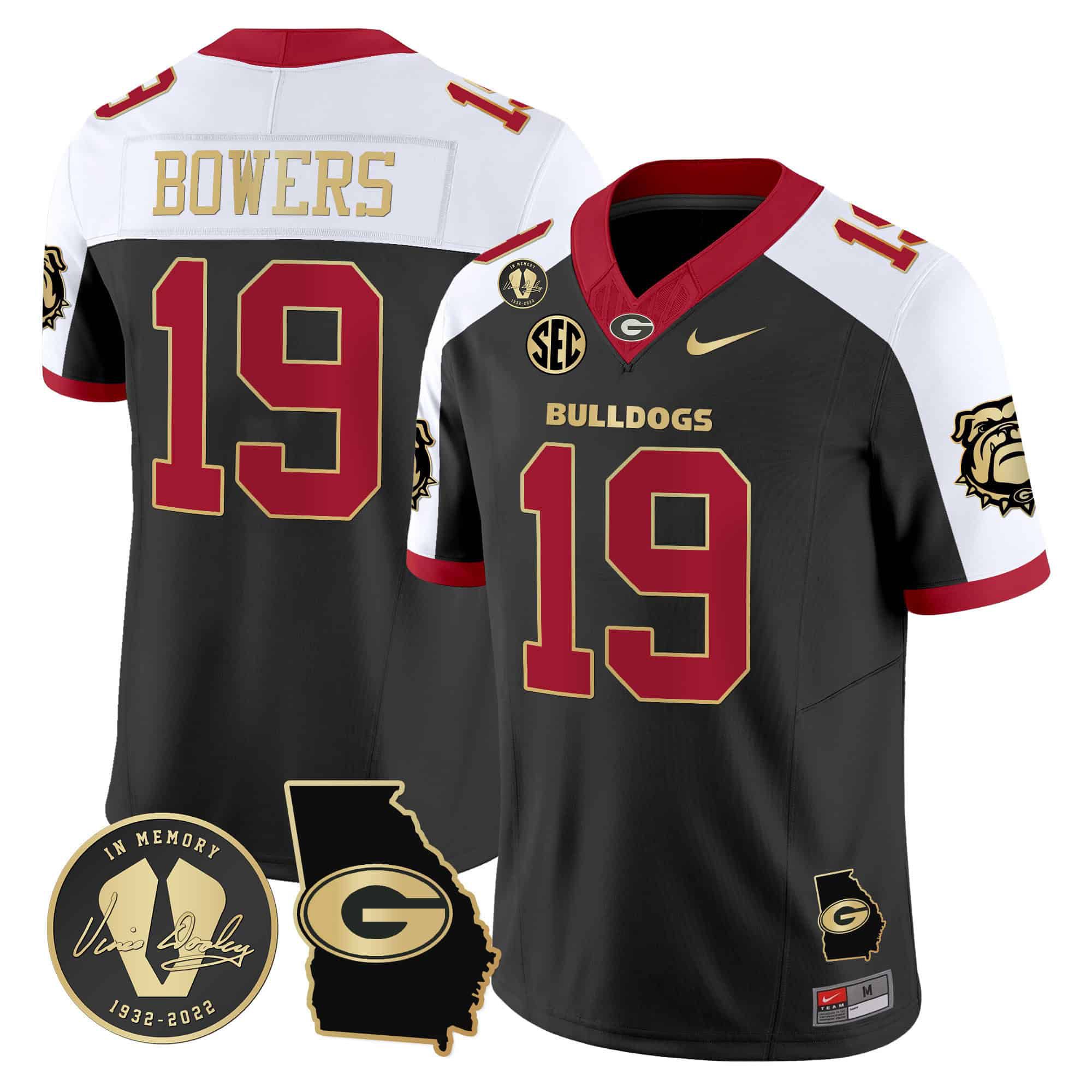 Men Georgia Bulldogs #19 Bowers Black 2024 Nike Vapor NCAA Jersey